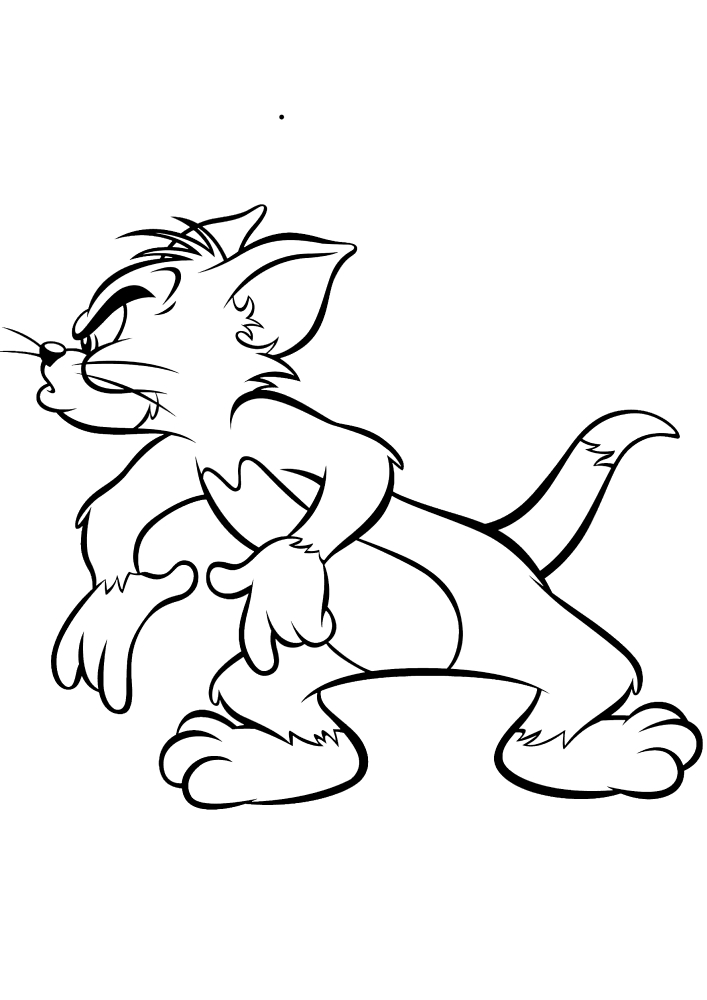 Maus Jerry amüsiert Katze Tom